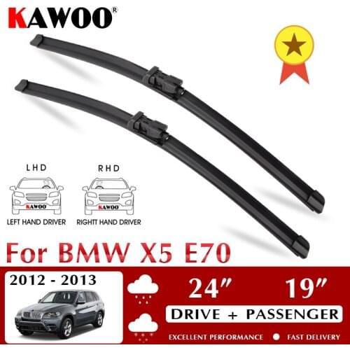 KAWOO Wiper Car Wiper Blade Blades for BMW X5 E70 2012-2013 Windshield Windscreen Window Wash 24"+19" LHD RHD Auto Accessories