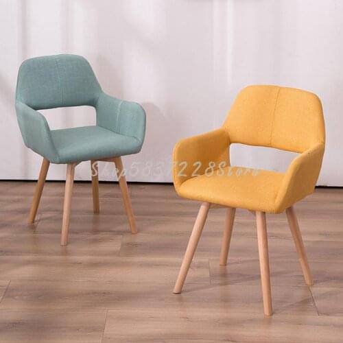 Nordic Simple Makeup Chair Back Chair Home Computer Chair Study Bedroom Comfortable Desk Chair Solid Wood Dining Chair