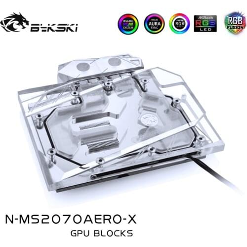 Bykski Water Block use for MSI GeForce RTX2070 AERO ITX 8G / Full Cover Copper Radiator Block / 3PIN 5V A-RGB / 4PIN 12V RGB