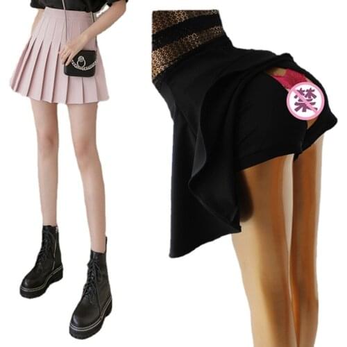 Girl Outdoor Sex A-line Skirt Pleated Exhibitionist Safety Short Pants Crotch Opening Zipper Summer Car Women Sexual Wildness