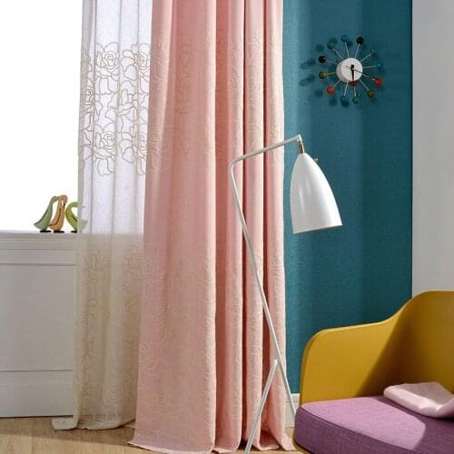 New Explosive Cotton and Linen Curtain Fabric Embroidery Curtain Embroidered Fabric Flower Spot Curtains for Living Room Bedroom