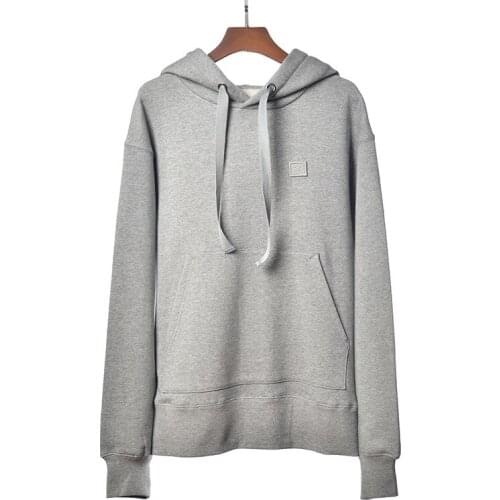 Autumn Winter Women Cotton Hoodies Long Sleeve Plus Velvet Ladies Hooded Pullover Top Female Solid Color Smiley Decor Sweatshirt