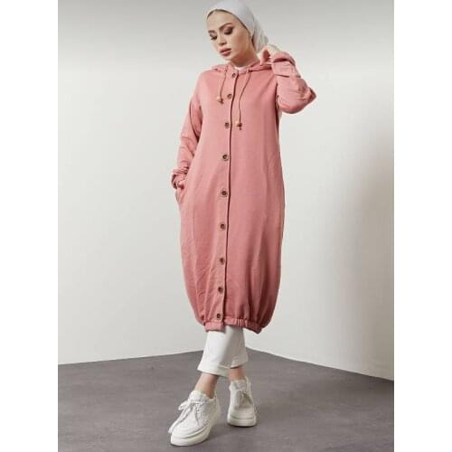 Women hooded long cardigan put on exit cardigan cotton cardigan muslim fashion islamic clothing
