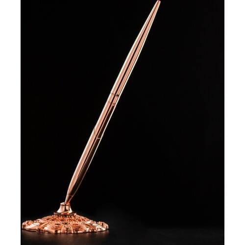 100pcs Gold metal Desk pen ballpoint pen Learn office school stationery Gift luxury pen & business Writing metal pen