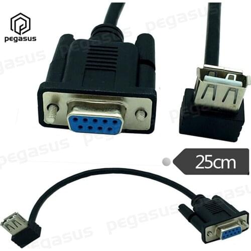 0.25m RS232 DB9 Female Jack to USB A Female Serial Conversion Cable Adapter