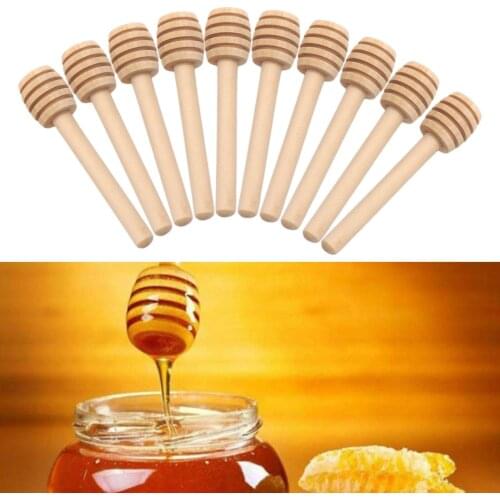 10PCS Portable Wooden Jam Honey Dipper Sticks for Honey Jar Dispense Drizzle Honey Maple Syrup