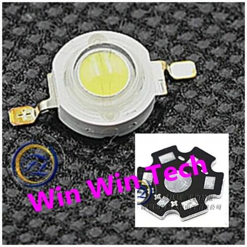 100PCS Send 1W LED aluminum | white white light source of high-power light-emitting tube quincunx (no welding)