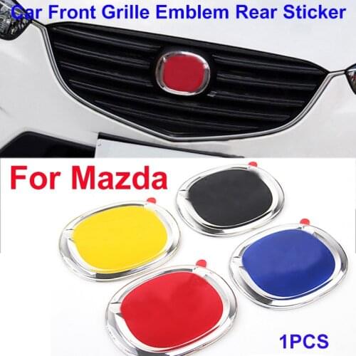 140mm 104mm Car Front Grille Emblem Covers Rear Trunk Stickers For CX-5 CX-7 CX-9 RX8 1 2 3 4 7 MPV MX5 Car Styling Chrome
