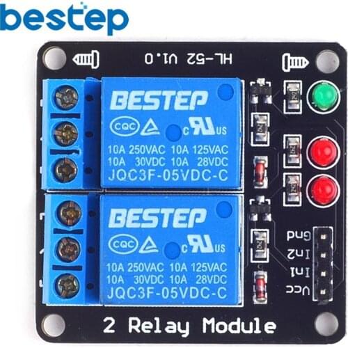 5pcs Black 2 Channel Relay Module 5V lamp Low level for SCM Household Appliance Control Arduino PIC