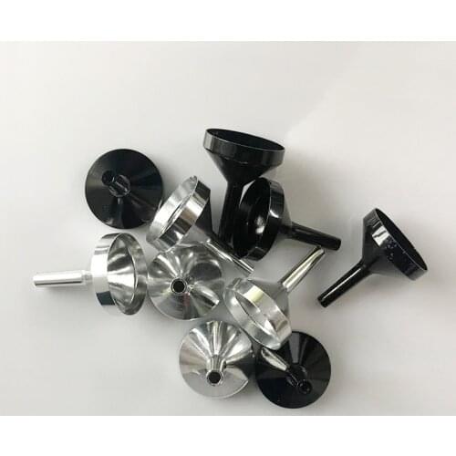 50pcs 25mm Mini Stainless Steel Liquid Funnels for Perfume Essential Oil Bottle Aluminum Funnels Refill Perfume Dispenser Tool
