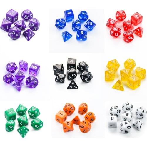7PCS Polyhedral Dice Double-Colors Polyhedral Game Dice for RPG DND RPG MTG D20 D12 D10 D8 D6 D4 Family Party Kids Table Game