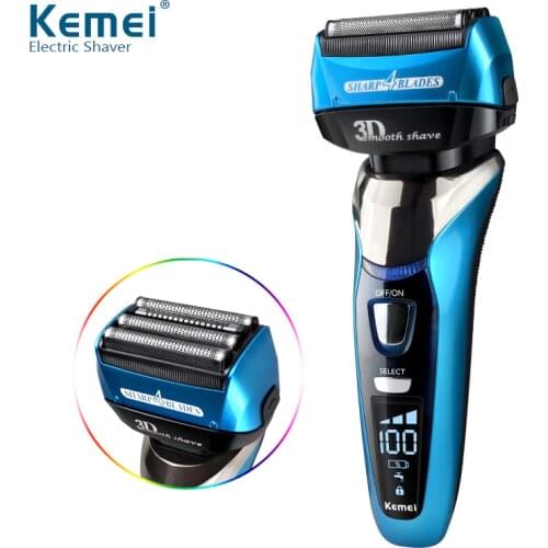 Kemei Electric Shaver for Men Rechargeable Face Razor Professional Beard Trimmer Waterproof Hair Cutter Hair Shaving Machine