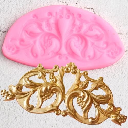 Baroque Scroll Relief Border Silicone Molds DIY Cupcake Topper Fondant Cake Decorating Tools Polymer Clay Candy Chocolate Moulds