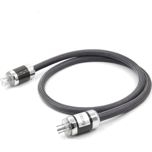 Free shipping 3meters OFC Silver plated power cable Carbon fiber Rhodium plated AC US power plug