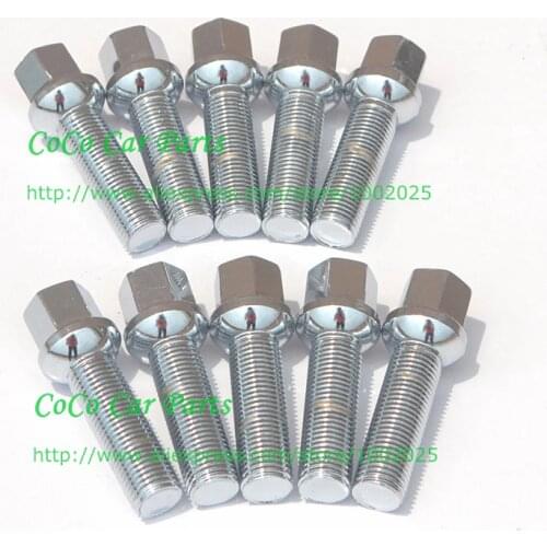 M14x1.5 Ball Seat Lug Bolts 60mm Shank Fits Audi VolksWagen Mercedes Benz