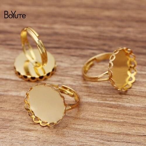 BoYuTe Custom Made (200 Pieces/Lot) Fit 18MM Cabochon Blank Ring Settings Handmade Diy Jewelry Accessories Materials
