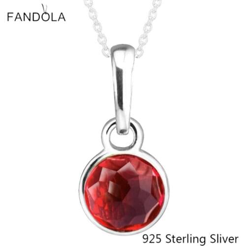 CKK 925 Sterling Silver January Droplet, Garnet Charms Original Beads Jewelry Fits For Bracelets & Bangle