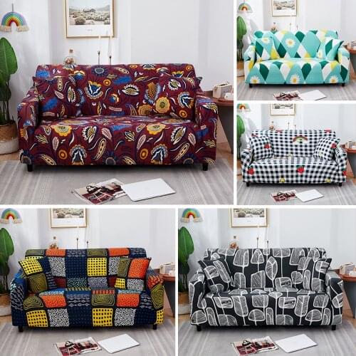 Flower Pattern Sofa Covers Sectional Elastic Stretch Slipcover for Living Room L Shape Corner Armchair Cover 1/2/3/4 Seater