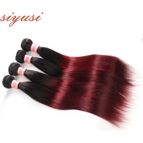 Ombre Peruvian Human Hair Bundles 1B/30 1B/27 1B/99J 1B/4/27 1B/Burgundy Hair Extension Straight Human Hair Bundles