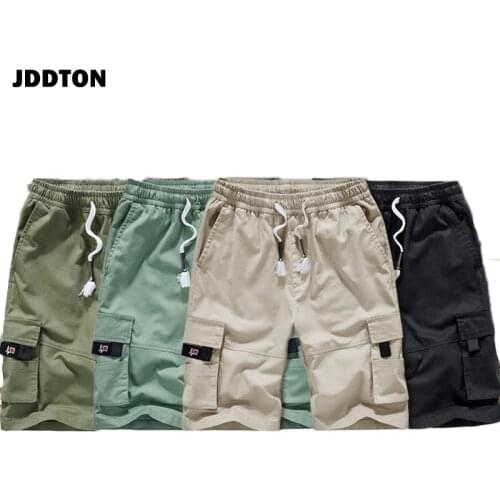 JDDTON Summer Men Casual Pants Multi-pocket Solid Shorts Loose Comfortable Drawstring Soft 8XL Short Breathable Streetwear JE438