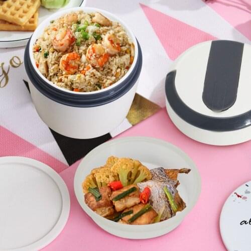 Round Japanese Lunch Box Portable Large Capacity Plastic Container Lunch Box Food Storage Bolsa Almuerzo Tableware Set DI50FH