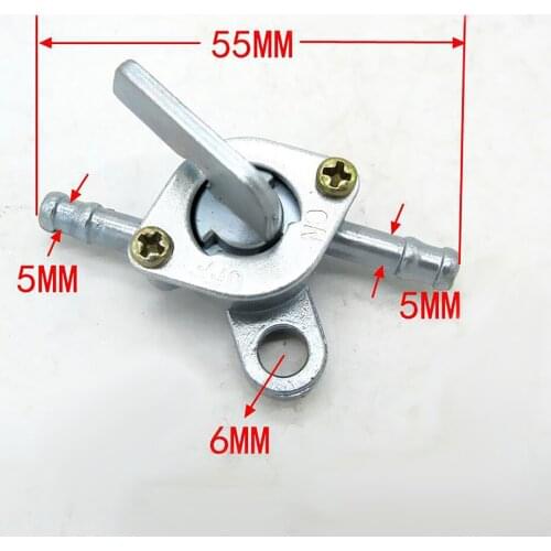 Metal Petrol Tank Fuel Shut Off Valve Switch for ATV Quad Dirt Pit Bike, Silver
