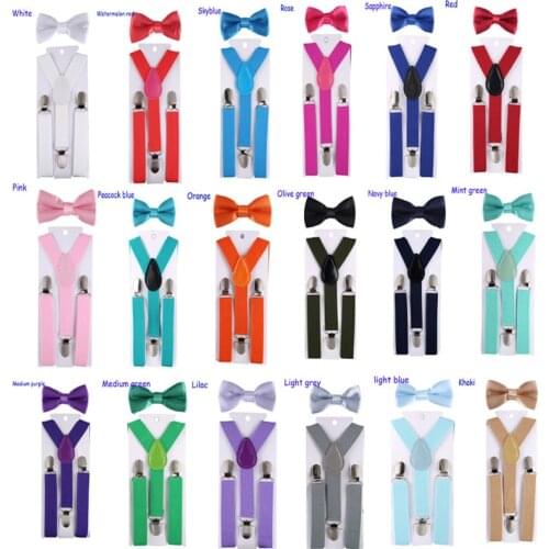Fashion Kids Suspenders with Bowtie Children Bow Tie Set Boys Braces Girls Adjustable Suspenders Baby Wedding Ties Accessory