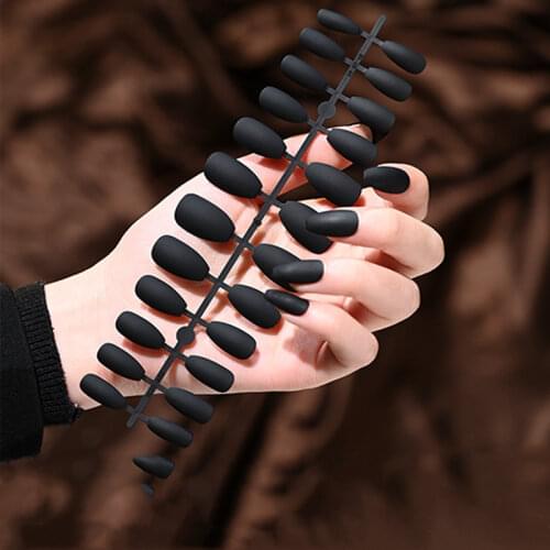 24PCS/Row Full Cover Fake Nails Detachable Wearable Fake Nails Manicure Nail Ultra Easy Nail Tips Stick on Nails Nails Art Desig