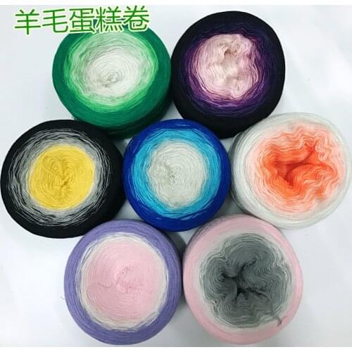 New 4 Strands Of Comfortable Merino Wool Cake Yarn Segment Dyed Yarn for Shawl Children Dress Diy Hand Knitting Materials,300g