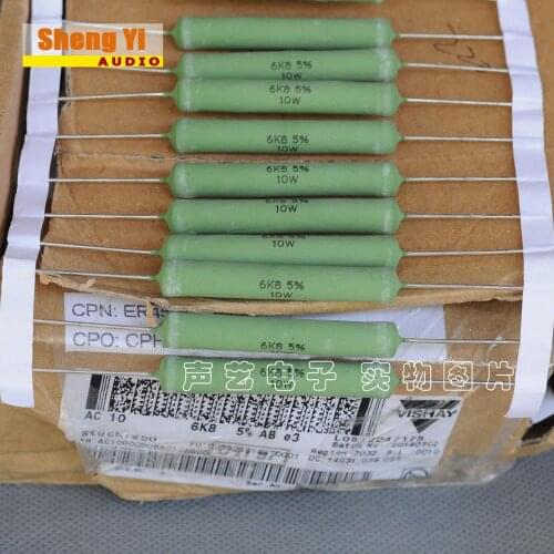 Original new 100% winding resistance AC-10 6800R 6.8K 10W accuracy 5% 43*7MM (Inductor)