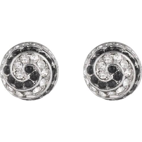 Womens Luxury Round Earrings Vintage Silver Color Wedding Jewelry Womens White Crystal Earrings