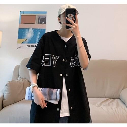 Half sleeve shirt mens and womens summer loose casual ruffian coat inschao Student Short sleeve shirt camisa streetwear
