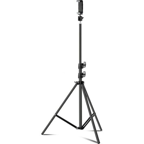 Selfie photography 210cm tripod mobile phone bracket with mobile phone clip tripod