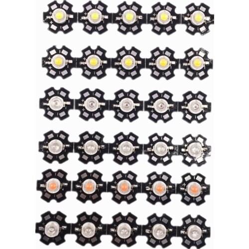 Hot 10pcs 1W 3W High Power warm white/cool white /natural white/red/green/Blue/Royal blue LED with 20mm star pcb