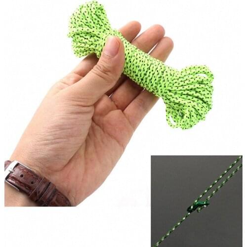 10/20M Tent Reflective Rope Nylon Luminous Tent Cord Tent Camping Supplies Outdoor Sport Camping Hiking Rope Tent Accessories