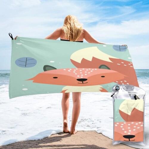 Ultralight Compact Quick Drying Towel Forest Fox Microfiber Camping Hiking Hand Face Towel Outdoor Travel Kits