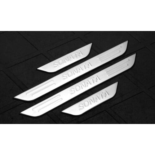 High quality stainless steel Scuff Plate/Door Sill Protector Sticker Car Styling For 2011- 2015 Hyundai SONATA