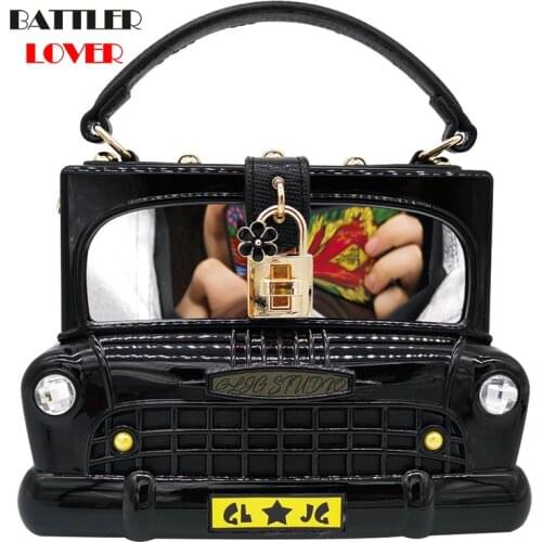 Women New Evening Handbags Car Shapes Shoulder Bags For Female Luxury Brand Crossbody Flaps Ladies Sequined Lock Design Satchels