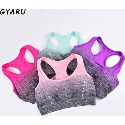 GYARU Women Sports Bra,Adjustable Spaghetti Strap Padded Top For Fitness Running Gym Athletic,Seamless Yoga Sports Bra Top