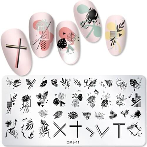 1pcs 12*6cm Stainless Steel Nail Stamping Plates Stencil Marple Leaf Line Fruits Butterfly Image Printing Template Tool newest