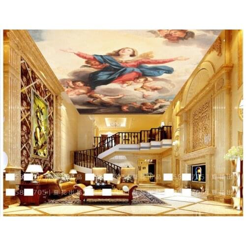 Custom photo wallpaper 3d ceiling wallpaper murals His religious figure painting frescoes zenith mural wall papers home decor