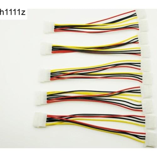 5PCS 4Pin Molex Male to 2Port Molex IDE Female Power Supply Splitter Adapter Cable Computer Power Cable for BTC ETH Miner Mining