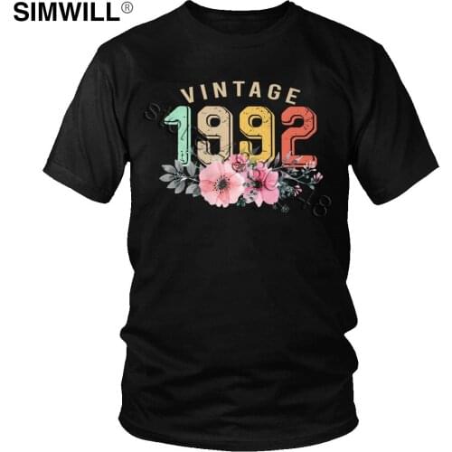 Brand New Tee for Men Soft Cotton Vintage 1992 T-Shirt Short Sleeve Crew Neck Birthday Gift Casual Tshirt Wholesale Merchandise