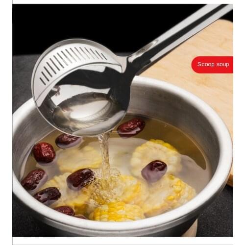 K-STAR 304 Stainless Steel Dual-purpose Soup Spoon Colander Kitchen Restaurant Tableware Supplies Creative Gadget Dropshipping