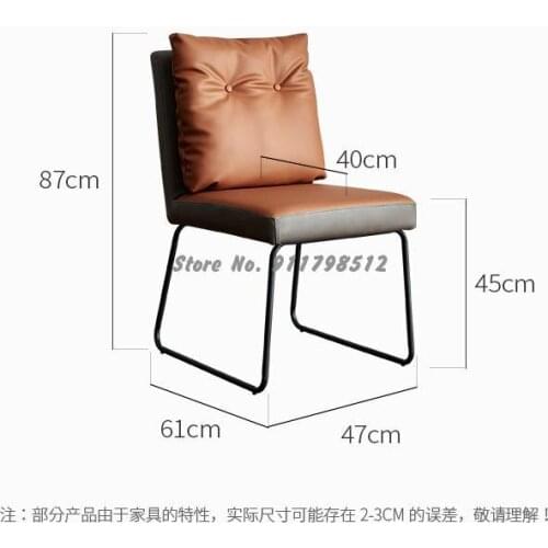 Italian minimalist designer dining table and chair nordic stool backrest home leather dining chair bedroom net red makeup chair