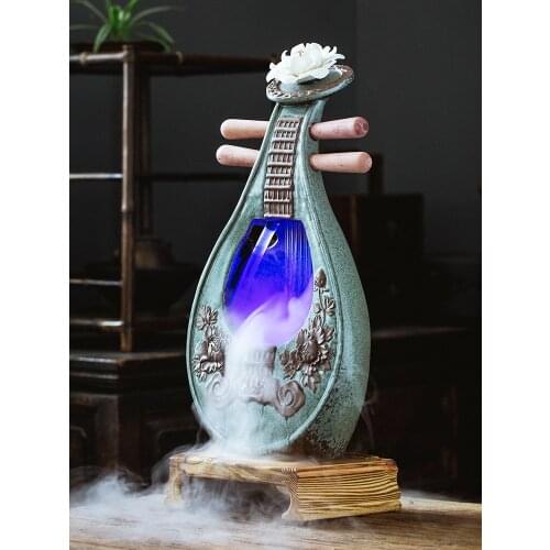 Chinese Ceramic Flowing Water Ornaments Classical Chinese Style Living Room Atomization Humidifier Pipa Ornament Zen