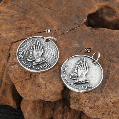 925 Sterling Silver Round Pendants for Necklace Women Vintage Unisex Jewelry for Men And Women Necklace Pendants Vintage