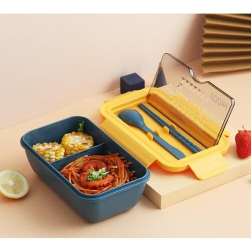 Microwave Lunch Box Leak-Proof Wheat Straw Dinnerware Food Storage Container With Chopsticks Kids School Bento Box