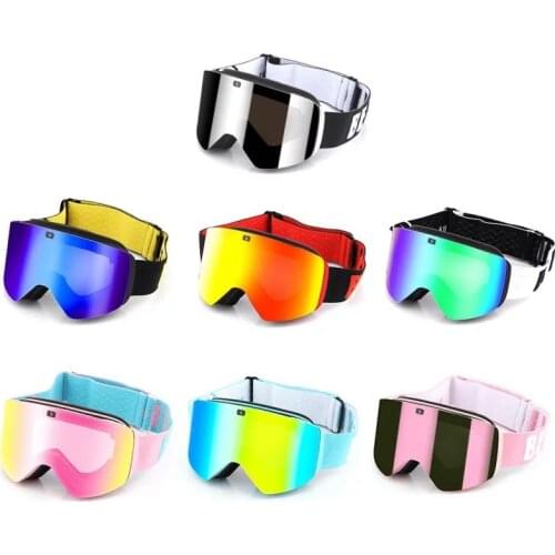 Magnetic Cylindrical Ski Goggles For Myopia Double Layer Anti-Fog UV400 Snowmobile Sunglasses Foam Nose Discoloration Eyewear