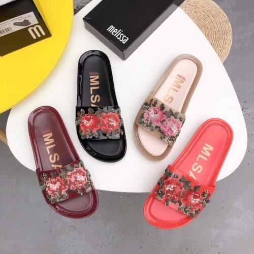 Melissa Beach Slide Flower Flip Flop Women Jelly Shoes Fashion Adulto Sandals 2020 New Women Sandalias Melissa Female Shoes